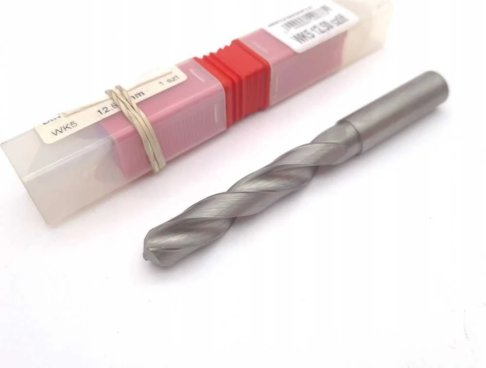 Wiertło Baildon DIN 6537 L WK5 kietmetalio grąžtas 12,5 mm, VHM TiAlN, 124–77 mm