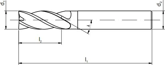 „Fanar“ kietojo karbido pjaustytuvas AL 6 x 57 mm (M9-341700-0060)