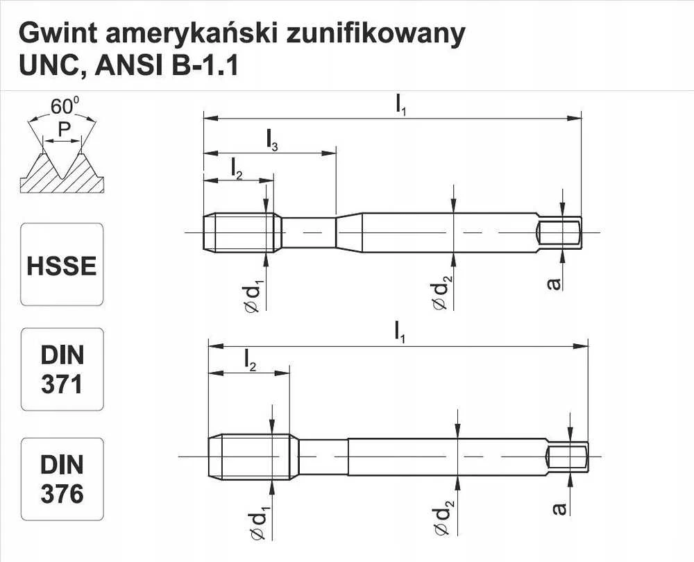 Fanar KŪGINIS UNC 3/4-10 DIN-376C R40 (2B) HSSE 800
