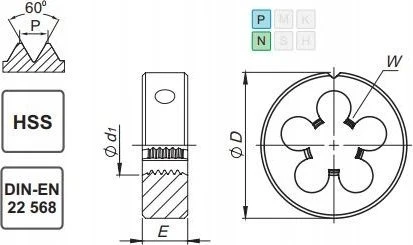 Fanar NARZYNKA UNF 9/16-18 DIN-22568 (2A) HSS 800