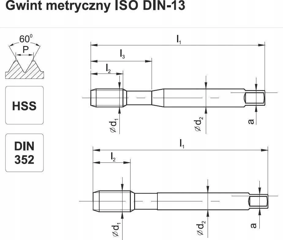Fanar sriegis M12x1 NGMM / 1 DIN-2181D (6H) HSS