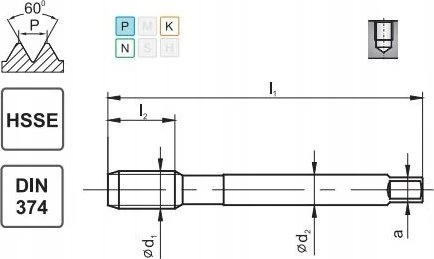 „Fanar“ SIŪLAS M24x1,5 DIN-374C R40 (6H) HSSE 800
