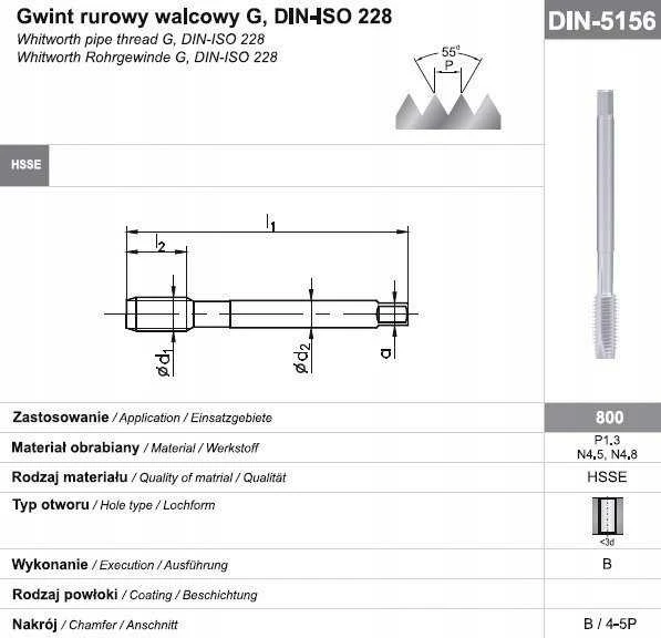 Bahco Fanar Sriegiklis G 3/4" DIN-5156B HSSE 800 - D2-111101-3135