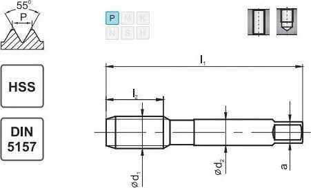 Fanar Sriegiklis G 3/8" NGRM DIN-5157D HSS