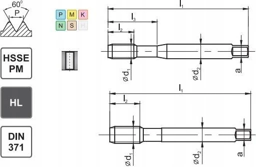 Fanar Sriegiklis UNC 1/4-20 DIN-371B 2BX HSSE-PM HL MASTERTAP /ofke/2041/19/