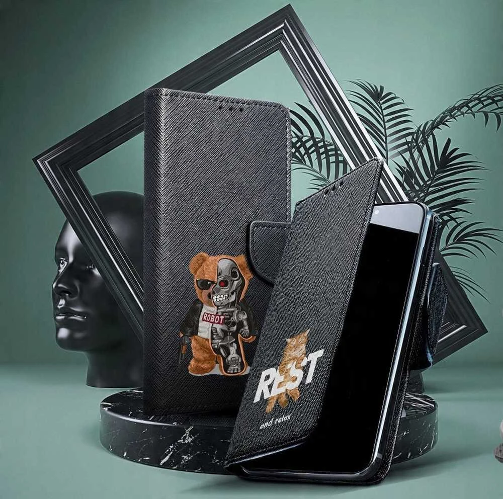 Oem FANCY Book dėklas skirtas Samsung Galaxy A10 juodos spalvos