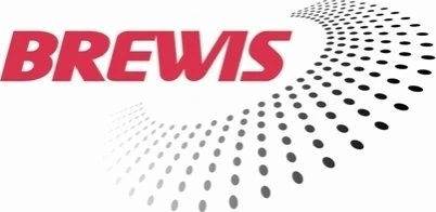 Brewis logotipas su taškų raštu