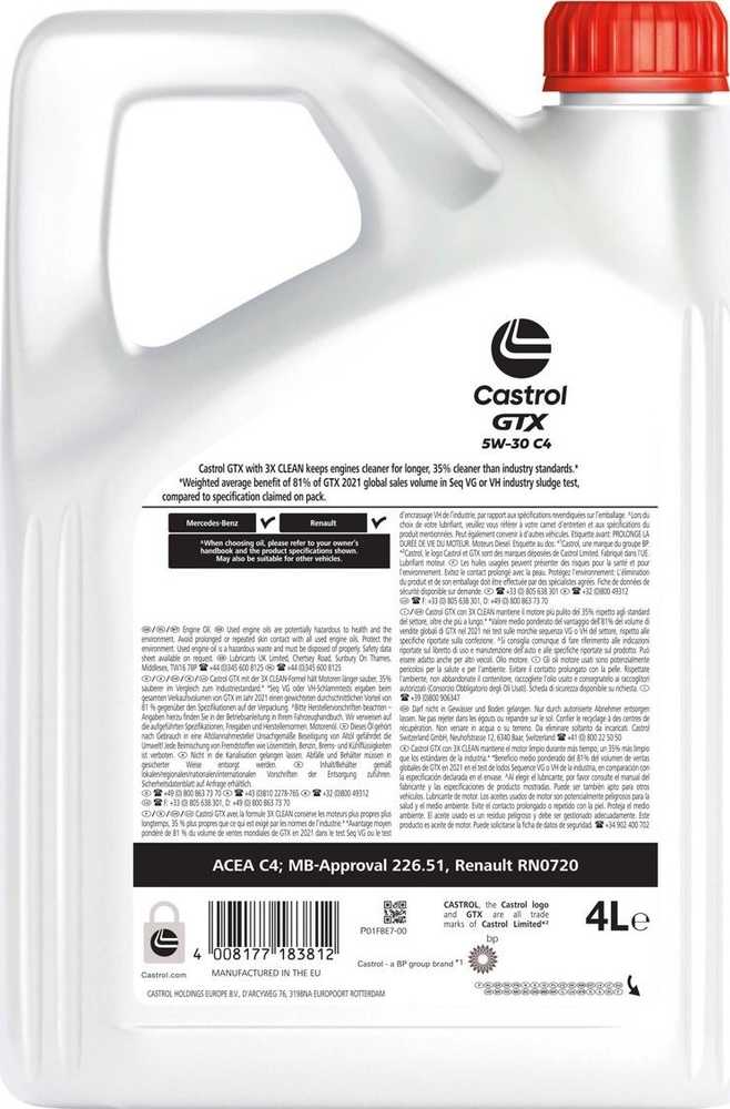 Fanfaro Variklio alyva GTX (4L) 5W30, ACEA C4, MB 226.51, RENAULT RN 0720