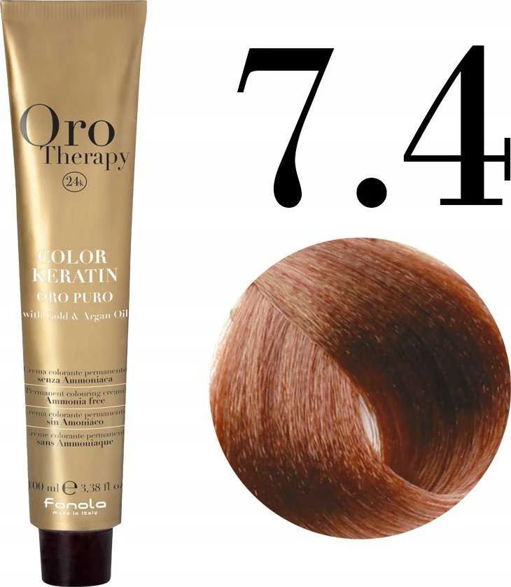 Fanola Oro Therapy Color Keratin Oro Pure 7.4, 100 ml