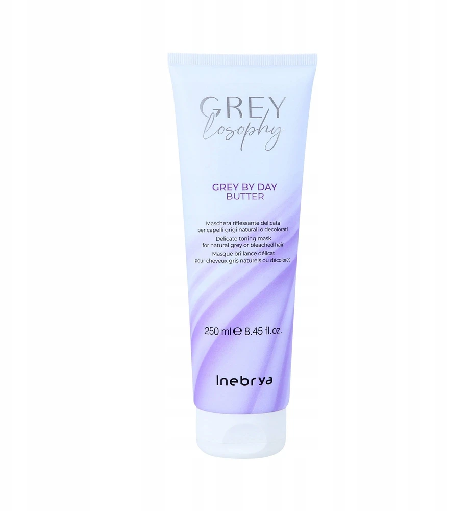 Inebrya GREYlosophy Pilkas By Day Butter tonuojanti kaukė natūraliai žiliems / balintiems plaukams, 250 ml