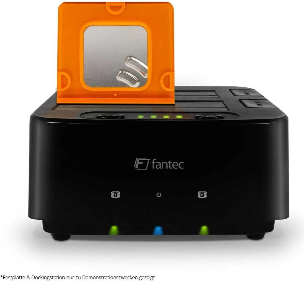 Fantec HDD stotelė su oranžiniu dangteliu