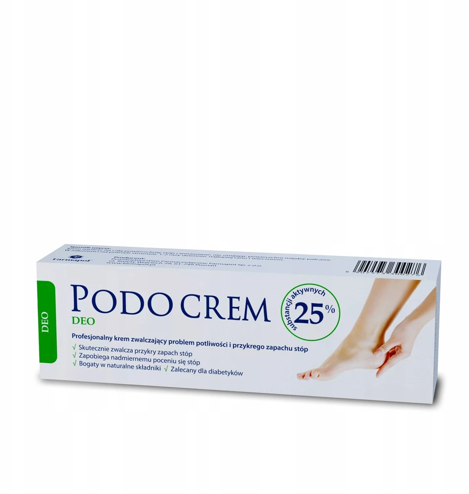 Farmapol Podo Kremas 25% Kremas nuo prakaitavimo ir nemalonaus pėdų kvapo, 30 g