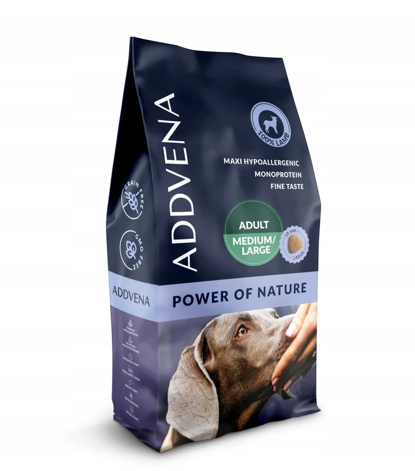 AD1 ADDVENA GAMTOS POWER OF NATURE pašaras vidutinių ir didelių veislių šunims, 10 kg