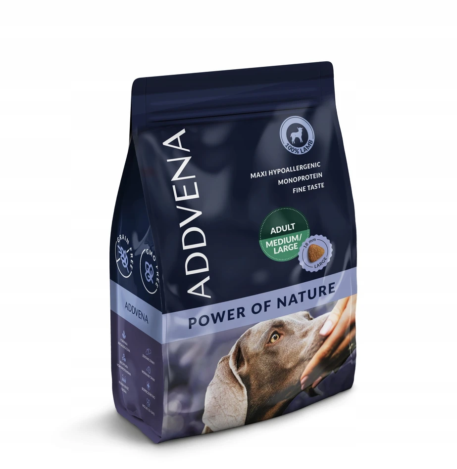 Šunų maistas - ADDVENA Power of Nature Suaugusiųjų Vidutinio/Didelio Kiekio Aviena 2.5kg