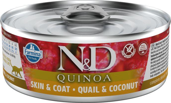 Kačių Maistas - FARMINA N&D CAT QUINOA KALAKUTAS IR KOKOSŲ Šlapias Maistas 80g