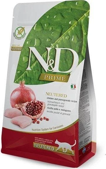 FARMINA N&D PRIME - CAT Dry vištiena&Pomegr NEUTERED ADULT 1,5kg