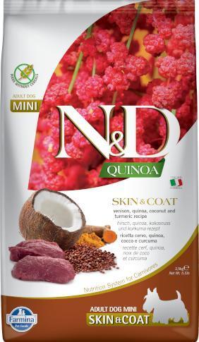 Šunų Maistas - Farmina N&D Quinoa, Venison, Coconut Adult Mini 800g