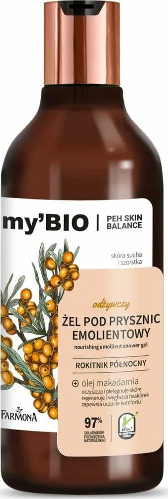 FARMONA my`Bio maitininantis minkštinamoji dušo želė Šiaurės šaltalankiai 500 ml