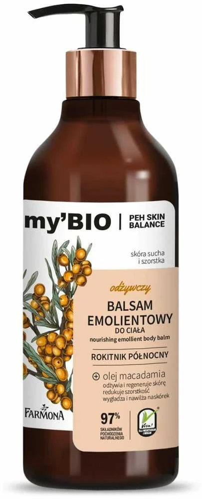 FARMONA my`Bio maitininantis minkštinamasis kūno balzamas Šiaurės šaltalankiams 400 ml