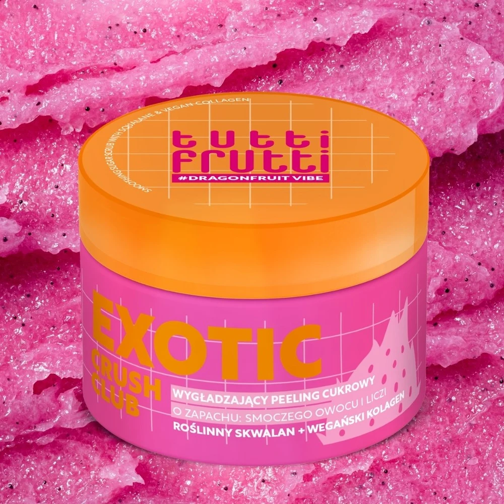 Farmona TUTTI FRUTTI #DragonfruitVibe Švelnusis cukraus šveitiklis Pitajos vaisius + skvalanas + kolagenas 250 g