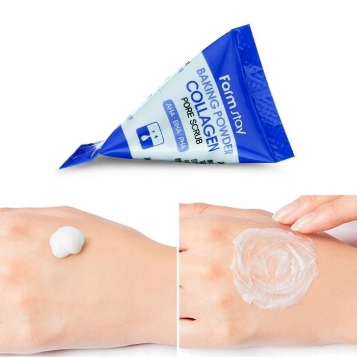 Veido šveitiklis FarmStay Baking Powder Collagen Pore Scrub 7 ml