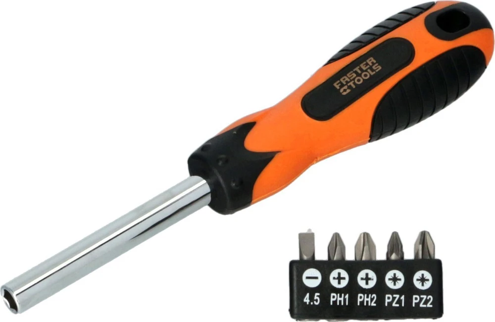 Grąžtas Faster_Tools Atsuktuvas su antgaliais FASTER TOOLS