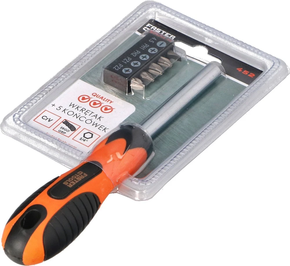 Grąžtas Faster_Tools Atsuktuvas su antgaliais FASTER TOOLS