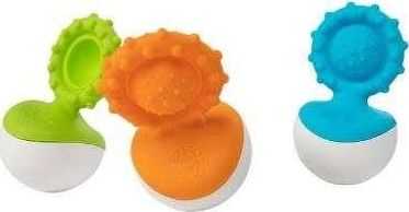 Fat Brain Toys Riebalų smegenų žaislai Dimpl Wobl Teether Žalias