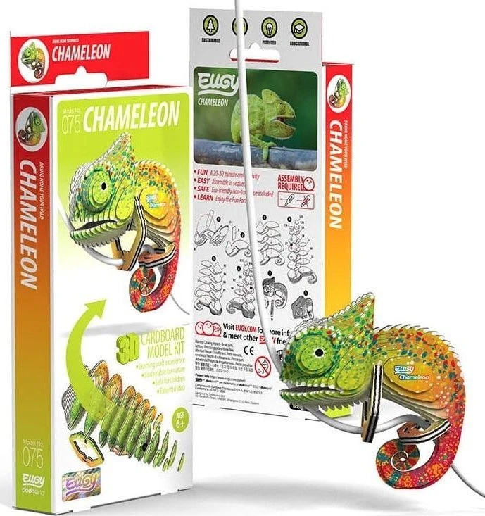 Dėlionė EUGY 3D kartoninis modelis „Chameleonas“