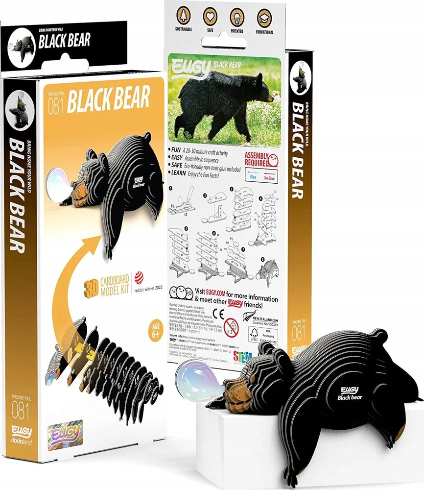Fat Brain Toys Rudasis lokys Eugy. Eko* 3D dėlionė