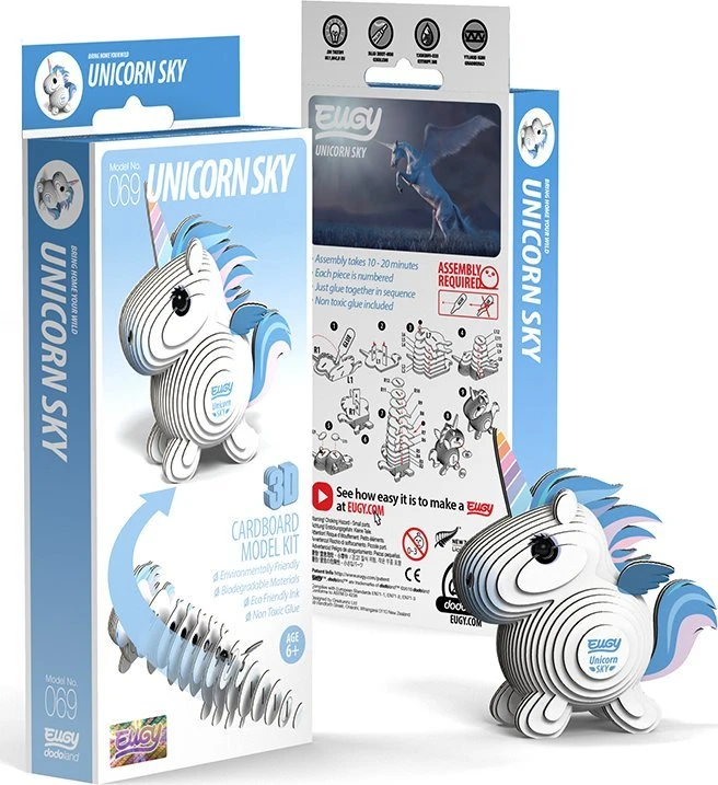 Dėlionė EUGY 3D kartoninis modelis „Vienaragis Debesėlis“