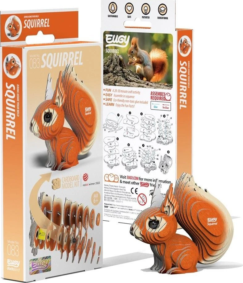 Dėlionė EUGY 3D kartoninis modelis „Voverė“