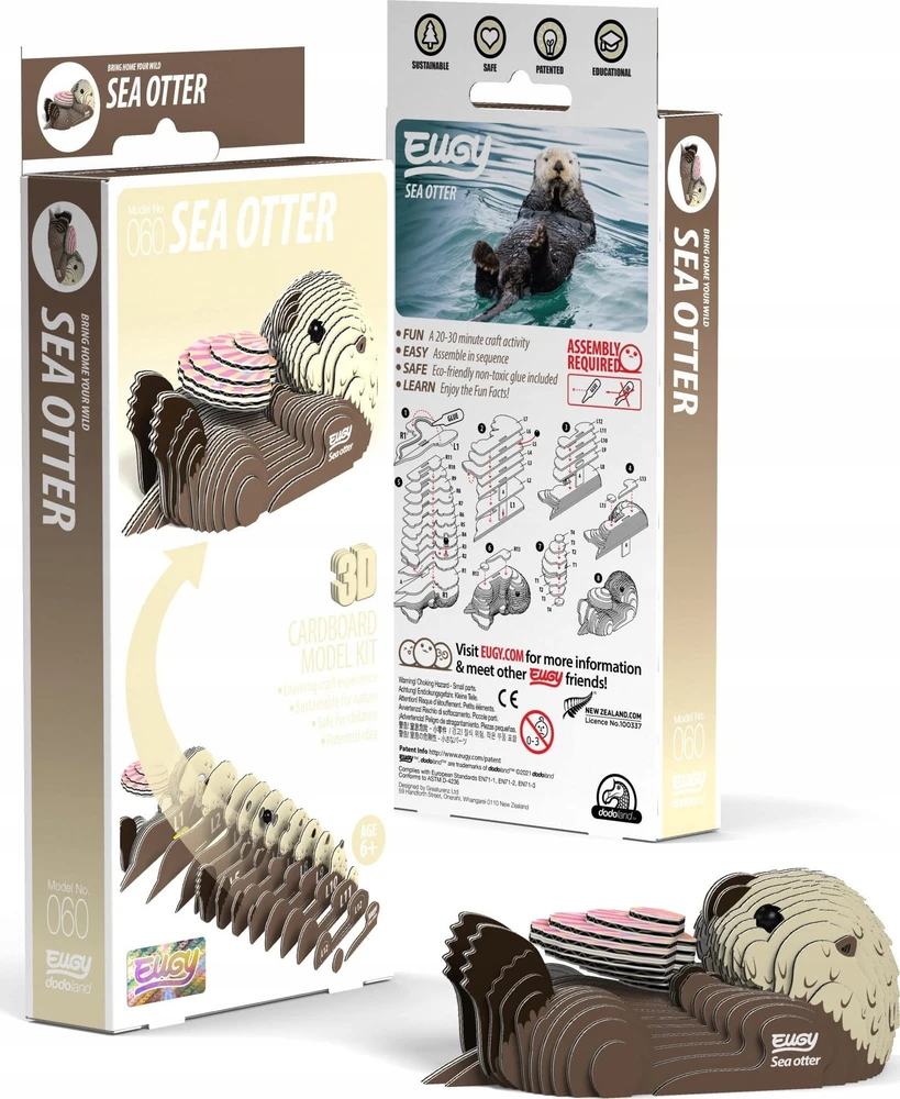 Dėlionė EUGY 3D kartoninis modelis „Ūdra“