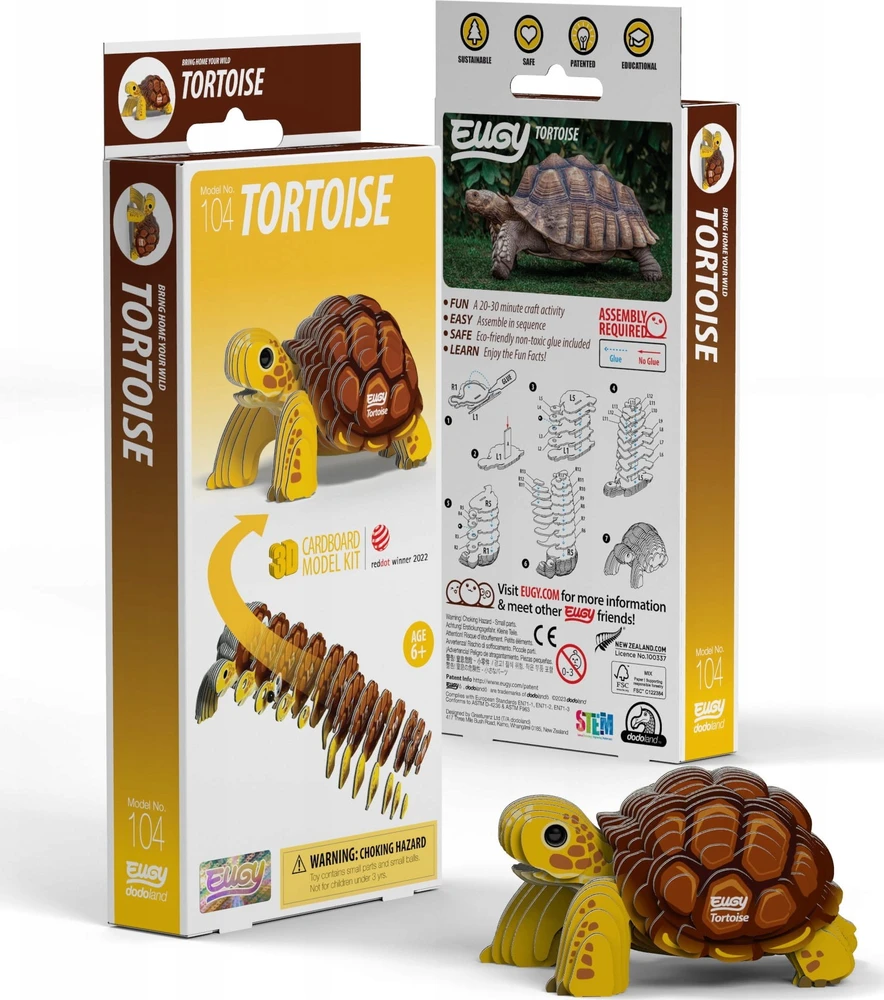 Dėlionė EUGY 3D kartoninis modelis „Sausumos vėžlys“