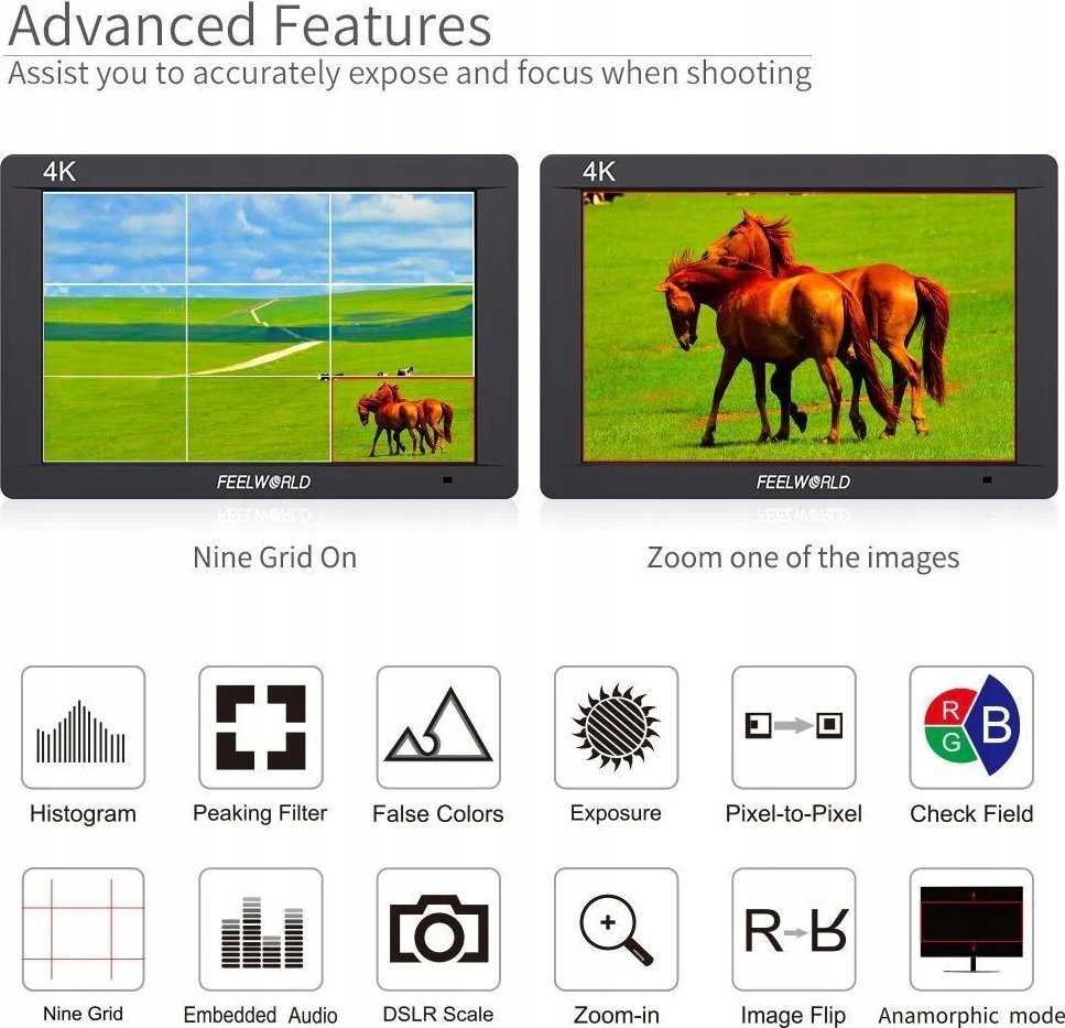 Feelworld Monitorius FW703 7" SDI monitorius
