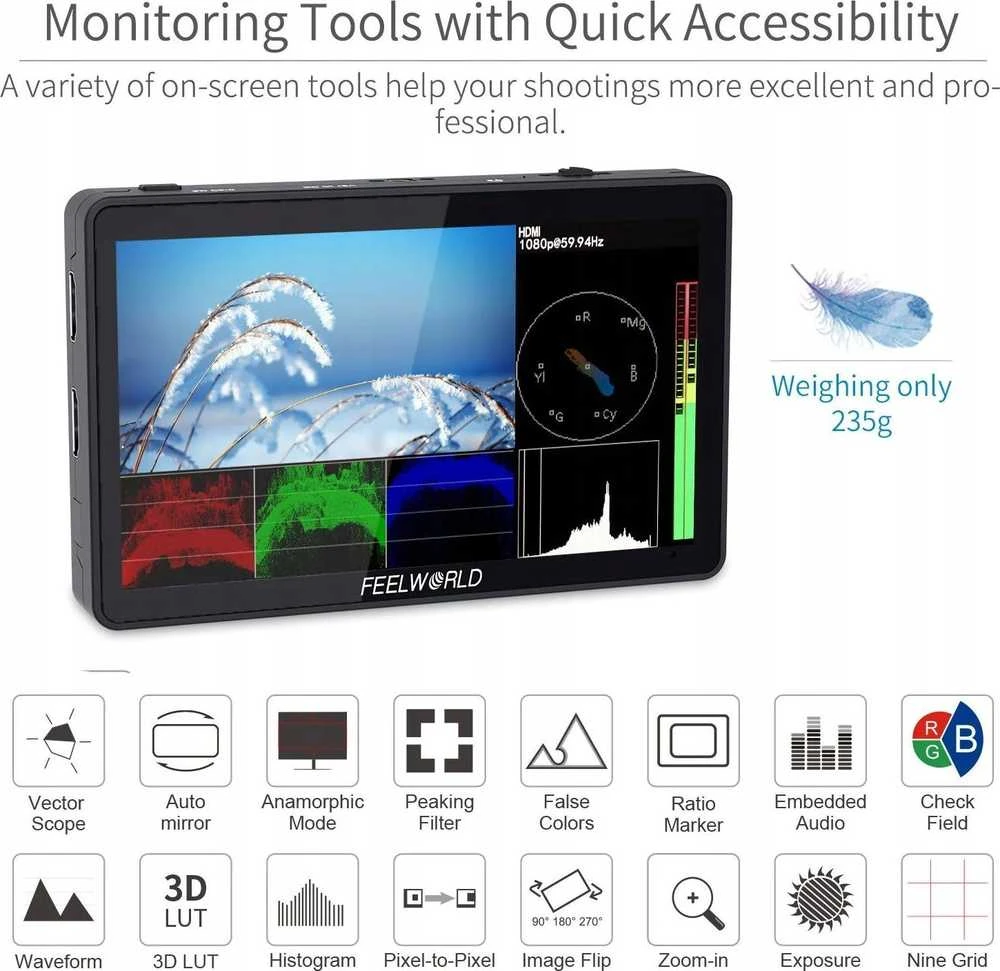 Feelworld Monitorius F6 Plus V2 6" Monitorius