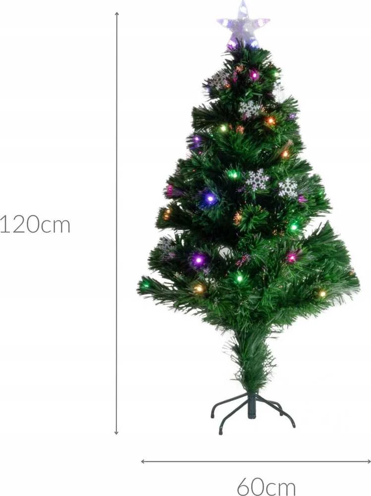 Fééric Lights and Christmas Star Dirbtinė Kalėdų eglutė su lemputėmis ir žvaigžde, 120 cm