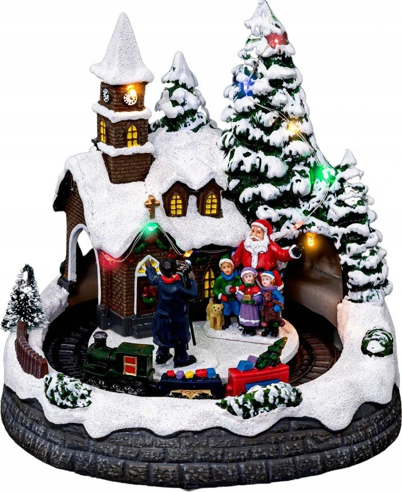 Fééric Lights and Christmas Fééric Lights ir Kalėdų gimimo scenos bažnyčia su LED apšvietimu