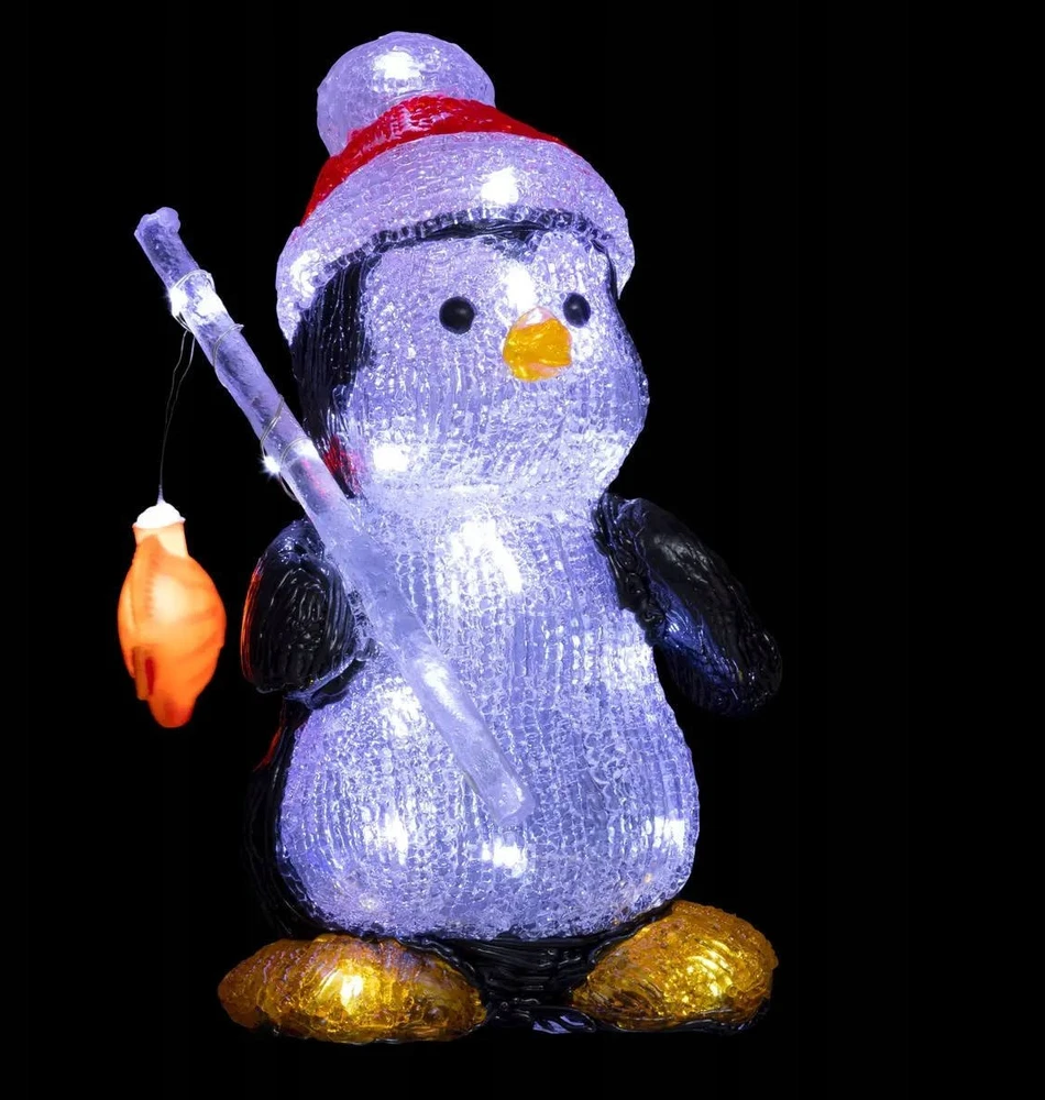 Fééric Lights and Christmas Outdoor Lauko šviesos dekoras, akrilo pingvinas, 30 LED