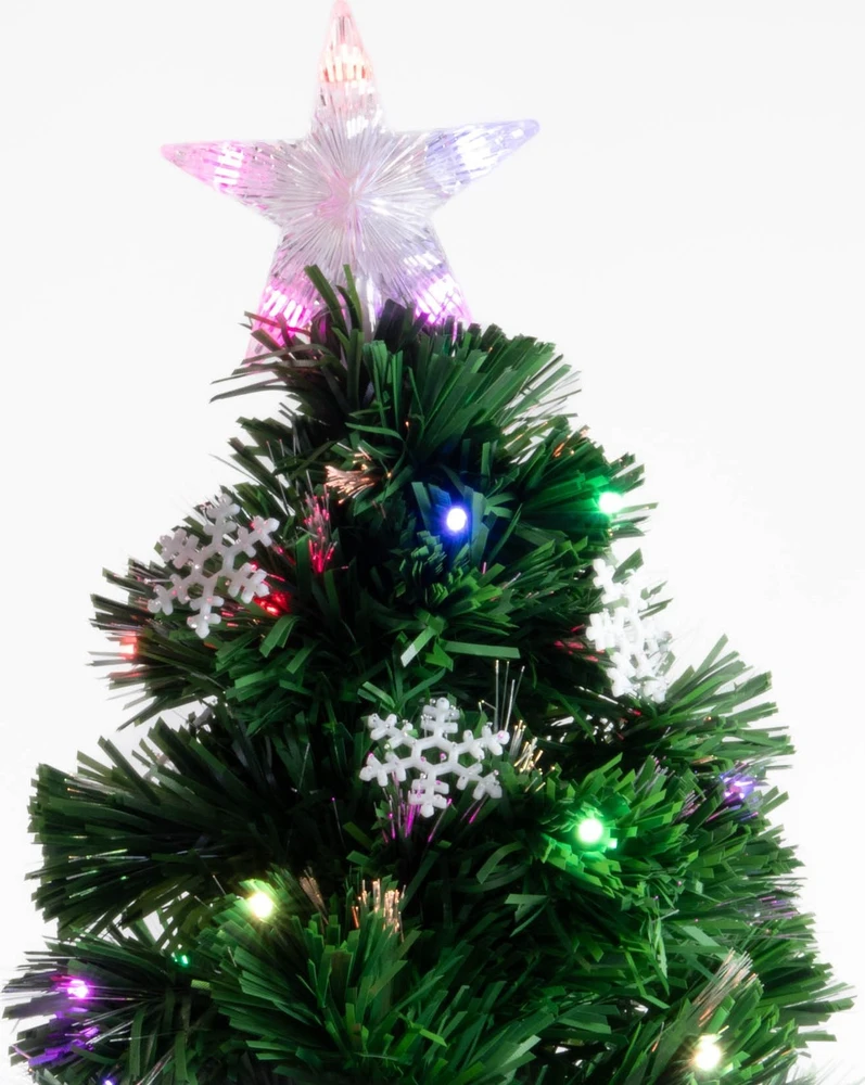 Fééric Lights and Christmas Star Dirbtinė Kalėdų eglutė su apšvietimu ir žvaigžde, 90 cm