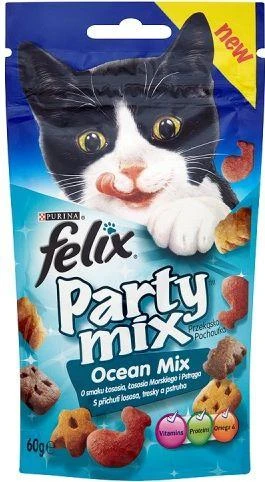 Purina Nestle Sausas Kačių Maistas - Felix Party Mix Vandenyno Mėlyna 60 g
