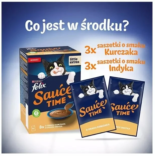 Purina Nestle Felix Sauce Time – šlapias kačių maistas – 6x40g