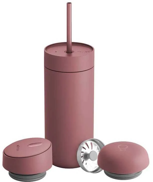Fellow Carter Move Mug 3-in-1 kelioninis puodelis su 3 dangteliais, 473 ml, milteliai, Rožinė