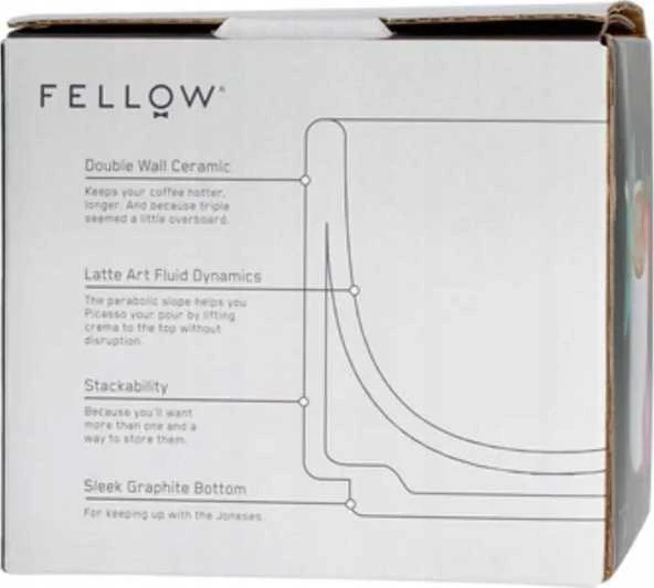 Kapučino puodelis Fellow Monty Milk Art Matte Juodas, 190 ml