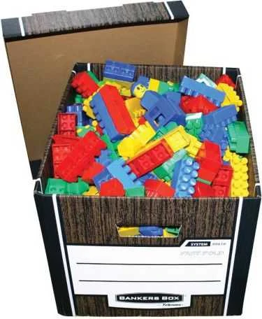Archyvinė dėžė Fellowes Woodgrain Bankers Box, 325x285x385mm, kartoninė, su dangčiu, 2 vnt, rudos spalvos