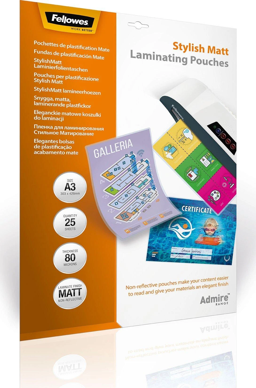 Fellowes A3 StylishMatt 25 vnt.