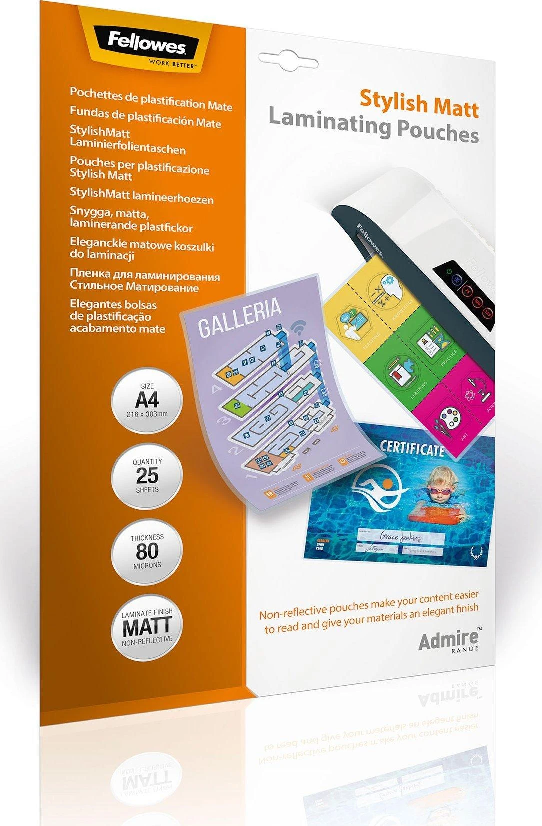 Fellowes A4 stiliaus vokai StylishMatt, 25 vnt.