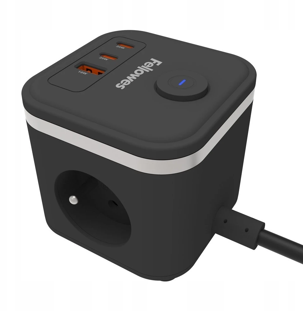 Fellowes Power cube, TYP E, juoda