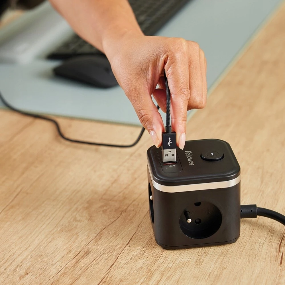 Fellowes Power cube, TYP E, juoda