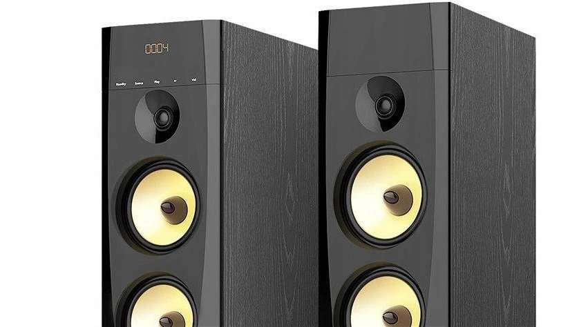 Kompiuterio kolonėlės Fenda F&D T-88X 2.0 ant grindų statomi garsiakalbiai, 300 W RMS (150x2), 1 colio aukštų dažnių garsiakalbis + 5,25 colio garsiakalbis + 10 colių žemųjų dažnių garsiakalbis kiekvienam kanalui, BT 4.2/HDMI/optinis/koaksialinis/AUX/USB/FM/Karaoke funkcija /LED Ekranas/Nuotolinis pultelis/Įtrauktas mikrofonas/Medinis/Juodas